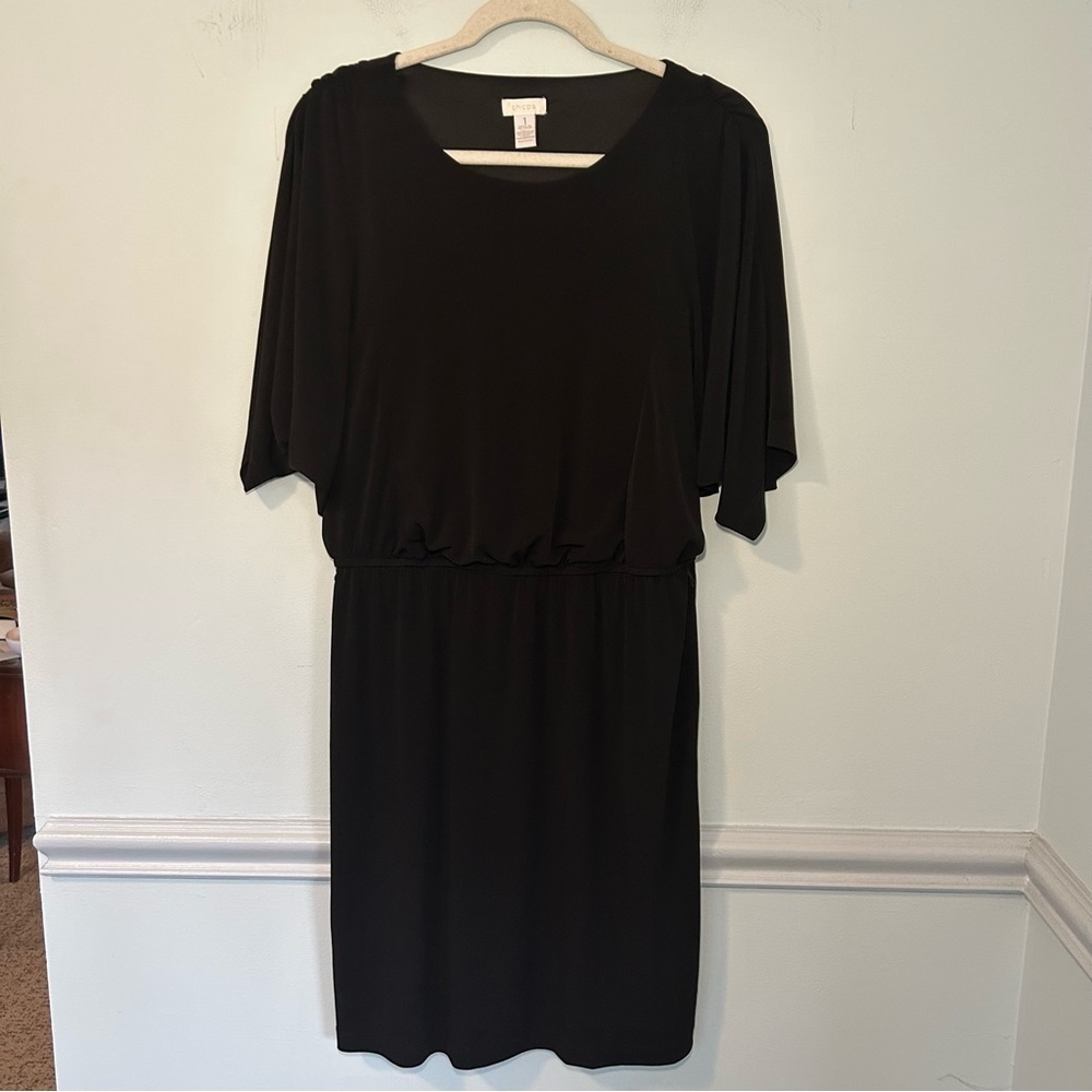 Chico’s Black Fit & Flare Short Sleeve Mini Dress Size 8